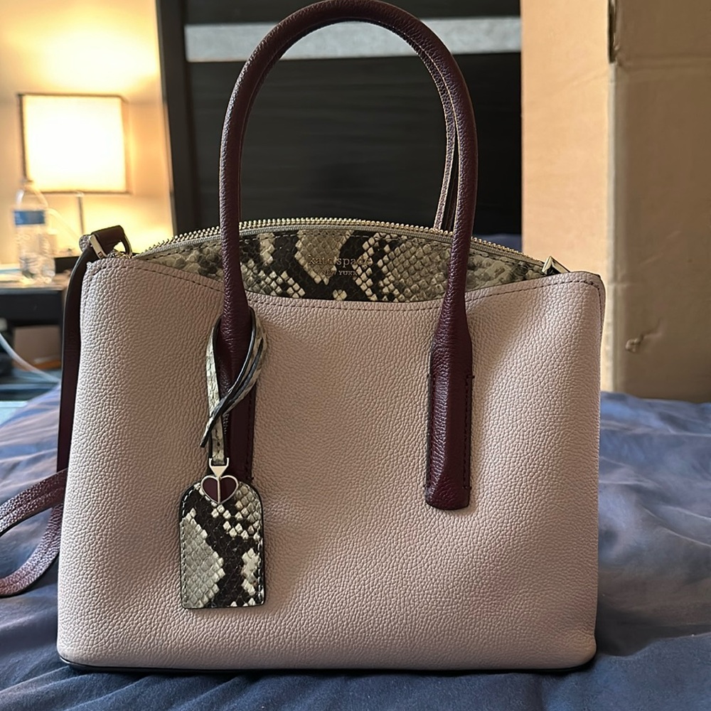 Pink Snake skin Crossbody Top Handle Kate Spade bag